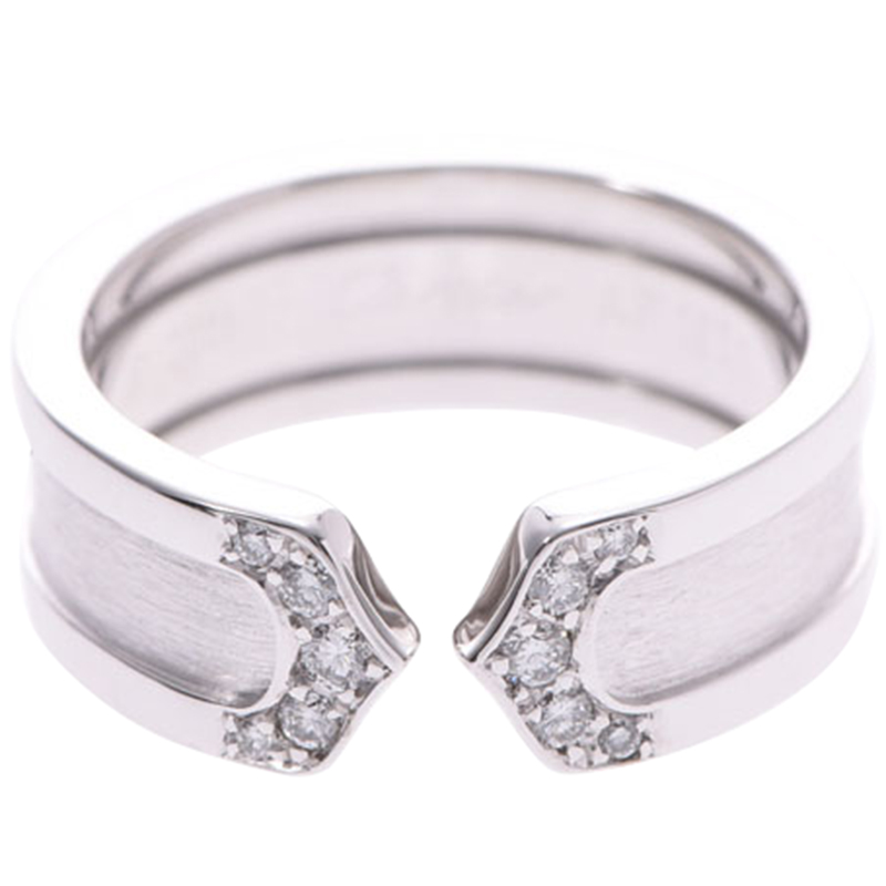

Cartier C De Cartier Silver Diamond Ring Size