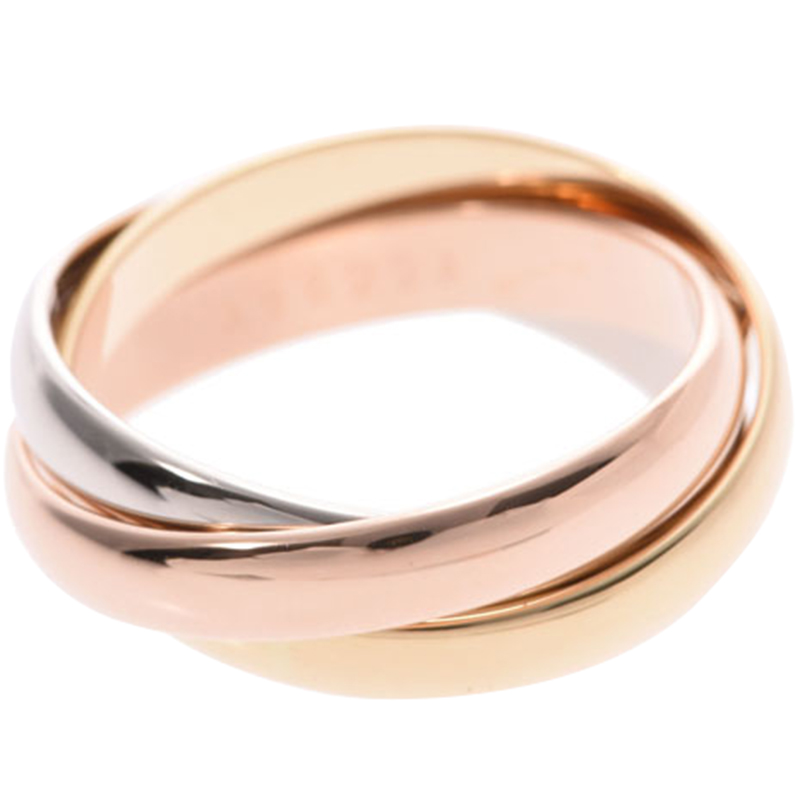 

Cartier Les Must De Cartier Trinity Three Tone 18k Rose Gold Band Ring Size