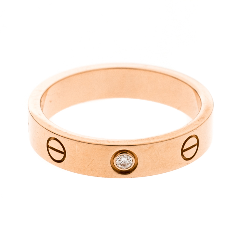 

Cartier Love Diamond 18k Rose Gold Wedding Band Ring Size