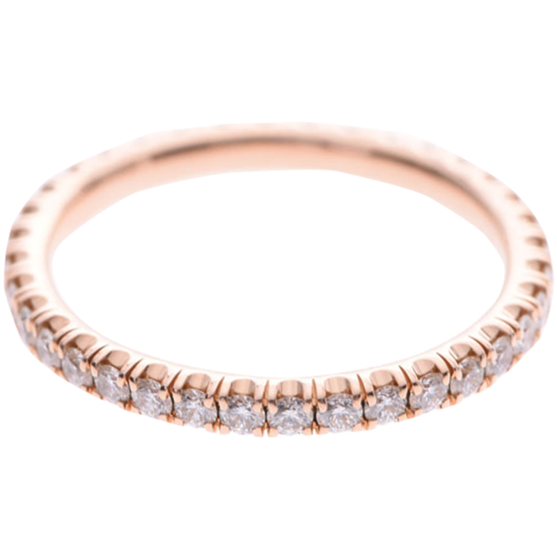 

Cartier 18K Rose Gold Diamond Eternity Band Ring 48, Pink