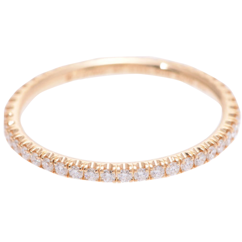 

Cartier 18K Rose Gold Diamond Eternity Band Ring 47, Pink