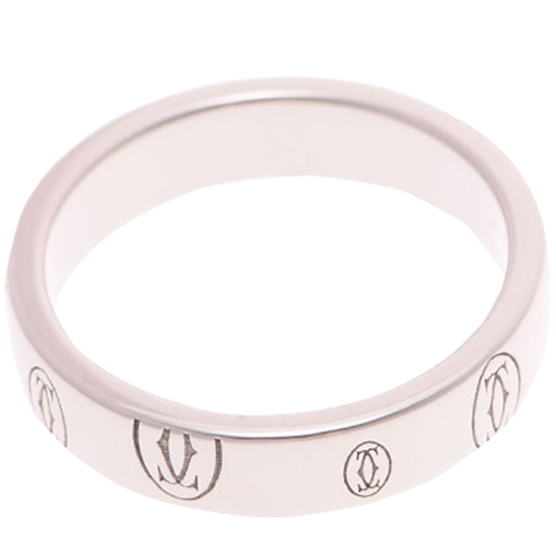 

Cartier 18K White Gold Happy Birthday Band Ring Size