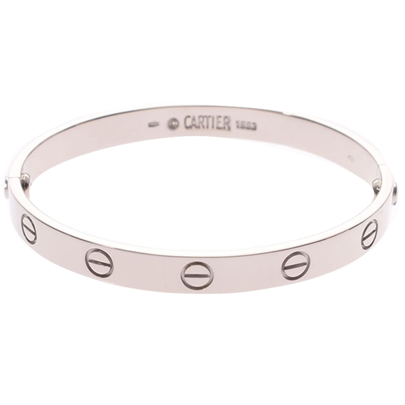 

Cartier Love 18k White Gold Bracelet 16, Silver