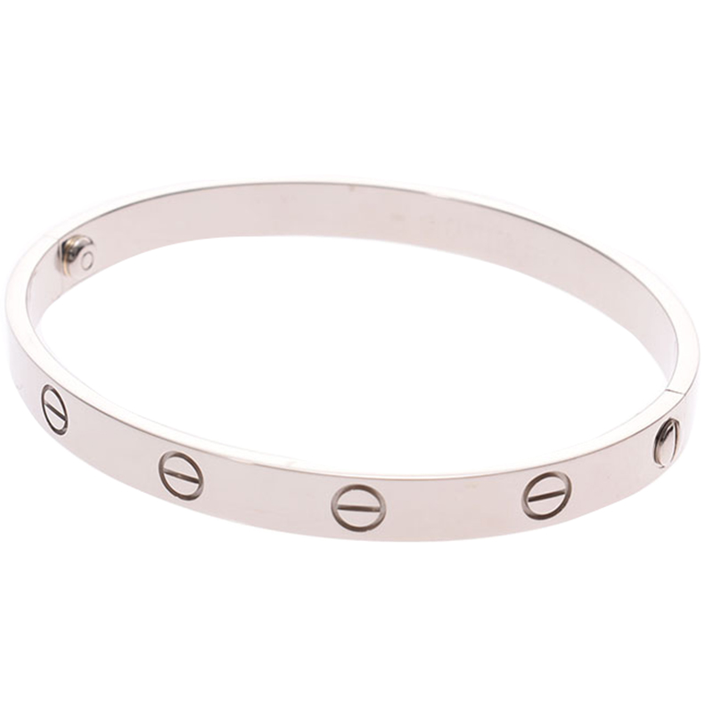 

Cartier Love 18k White Gold Bracelet 18, Silver