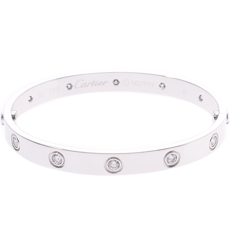 

Cartier Love 18K White Gold Diamond Bracelet 16