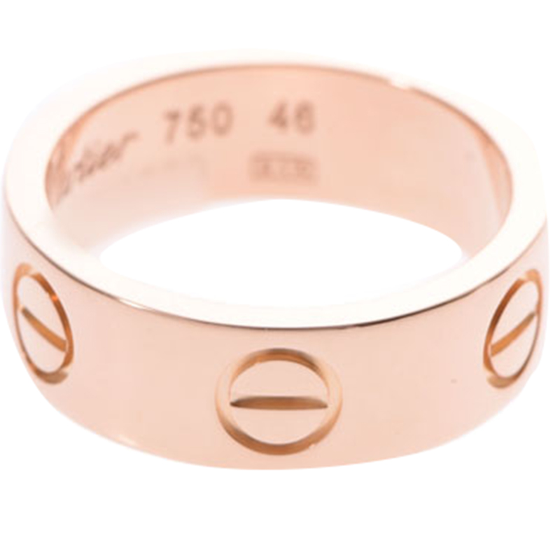 

Cartier Love 18K Rose Gold Band Ring Size, Pink