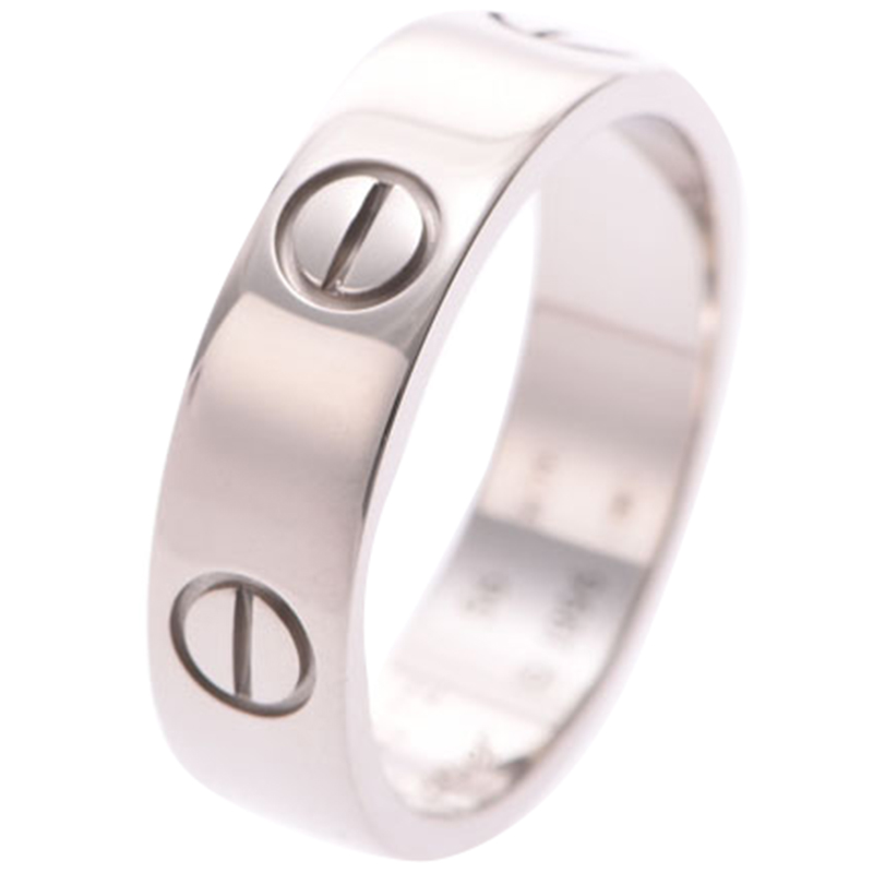 

Cartier Love 18K White Gold Band Ring Size, Silver