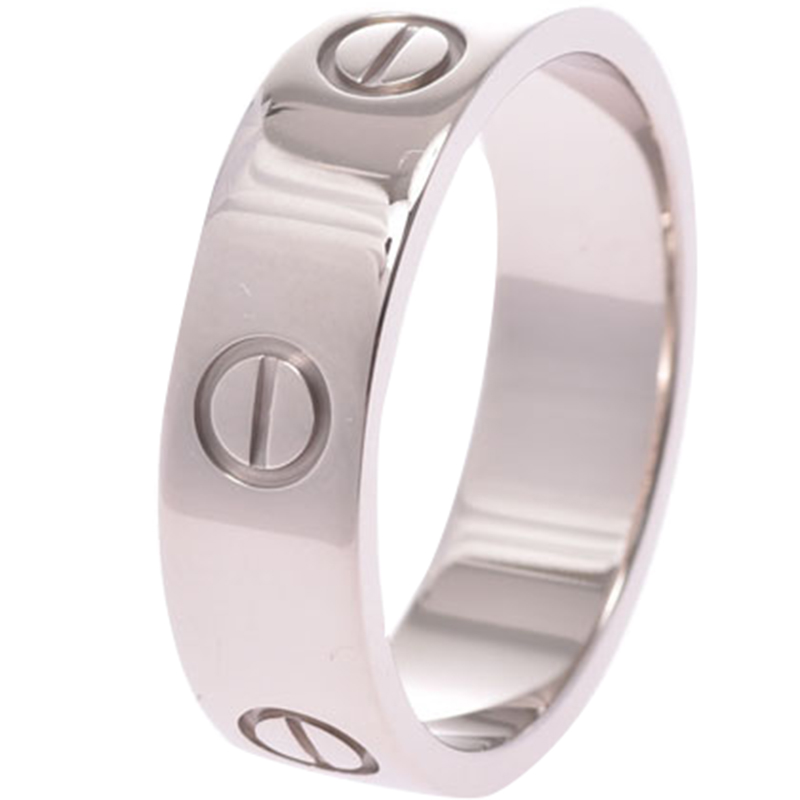 

Cartier Love 18K White Gold Band Ring Size, Silver