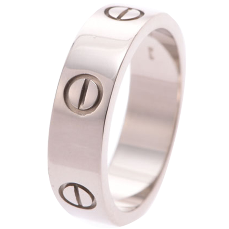 

Cartier Love 18K White Gold Band Ring Size, Silver