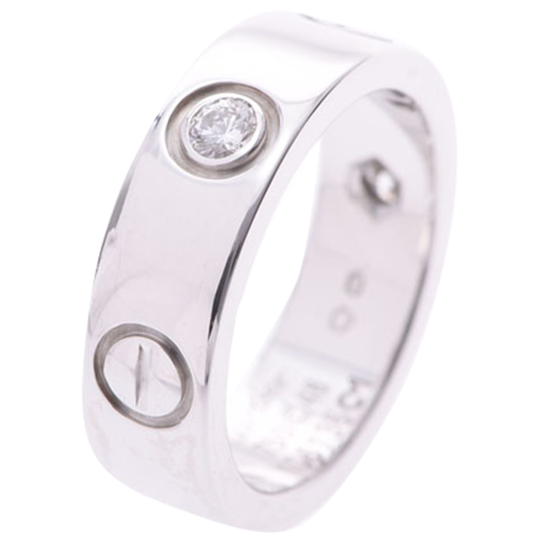 

Cartier Love 3 Diamonds 18k White Gold Band Ring Size