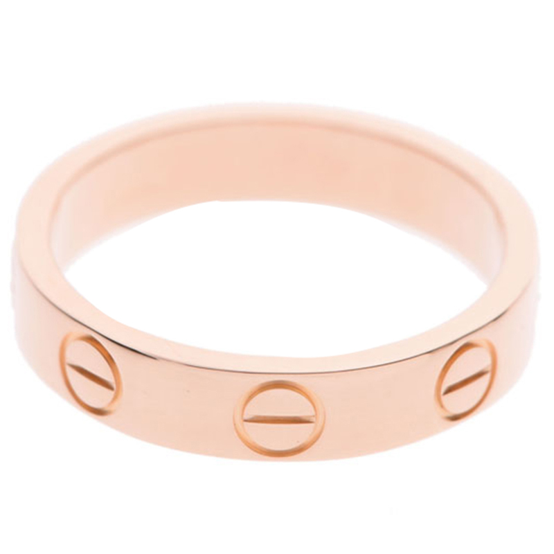 

Cartier Love 18k Yellow Gold Mini Band Ring Size, Pink