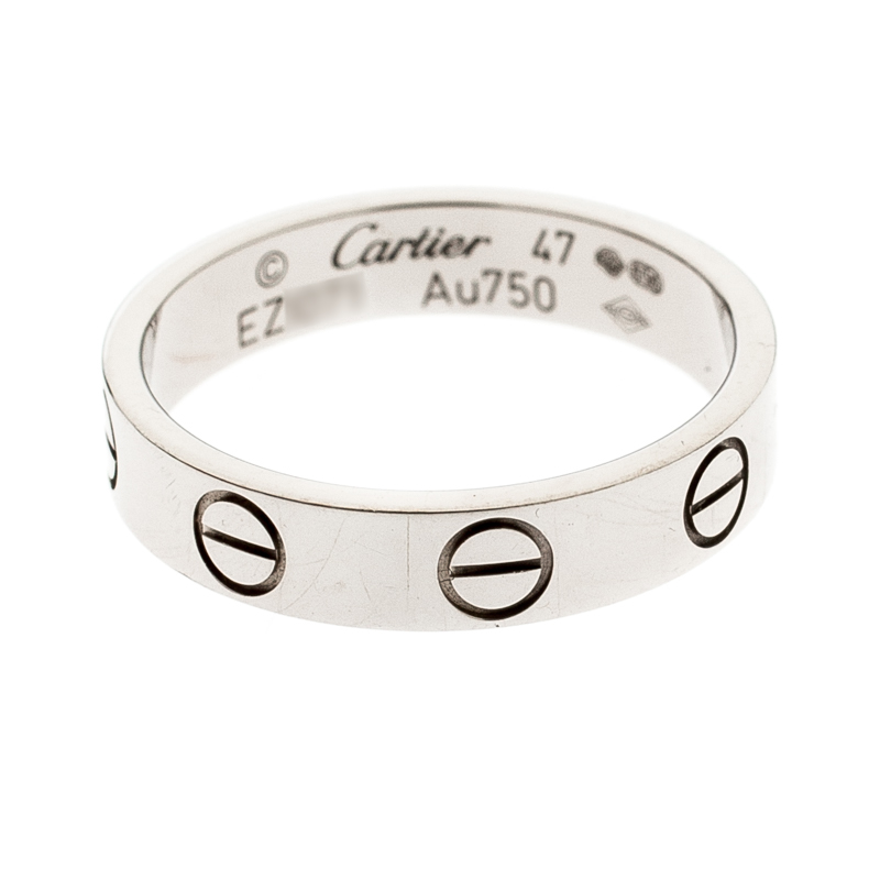 

Cartier Love 18k White Gold Mini Band Ring Size