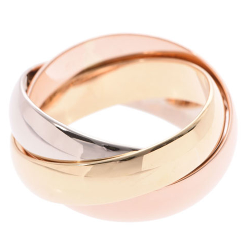 

Cartier Trinity De Cartier Three Tone 18k Rose Gold Band Ring Size