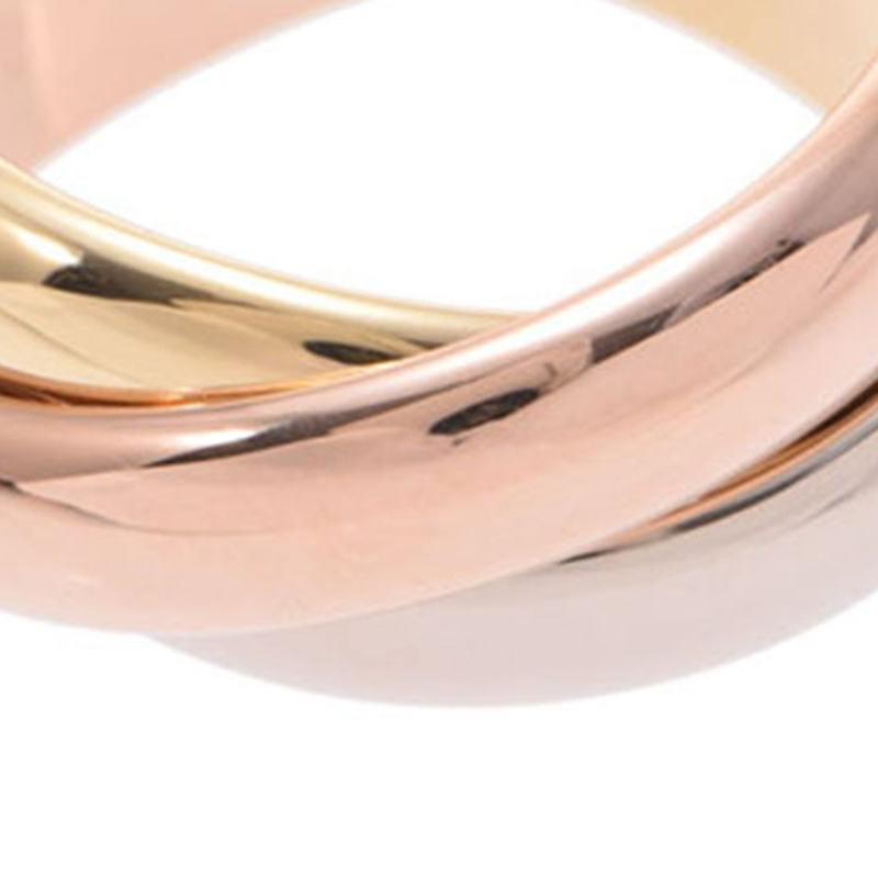 

Cartier Trinity De Cartier Three Tone 18k Rose Gold Band Ring Size