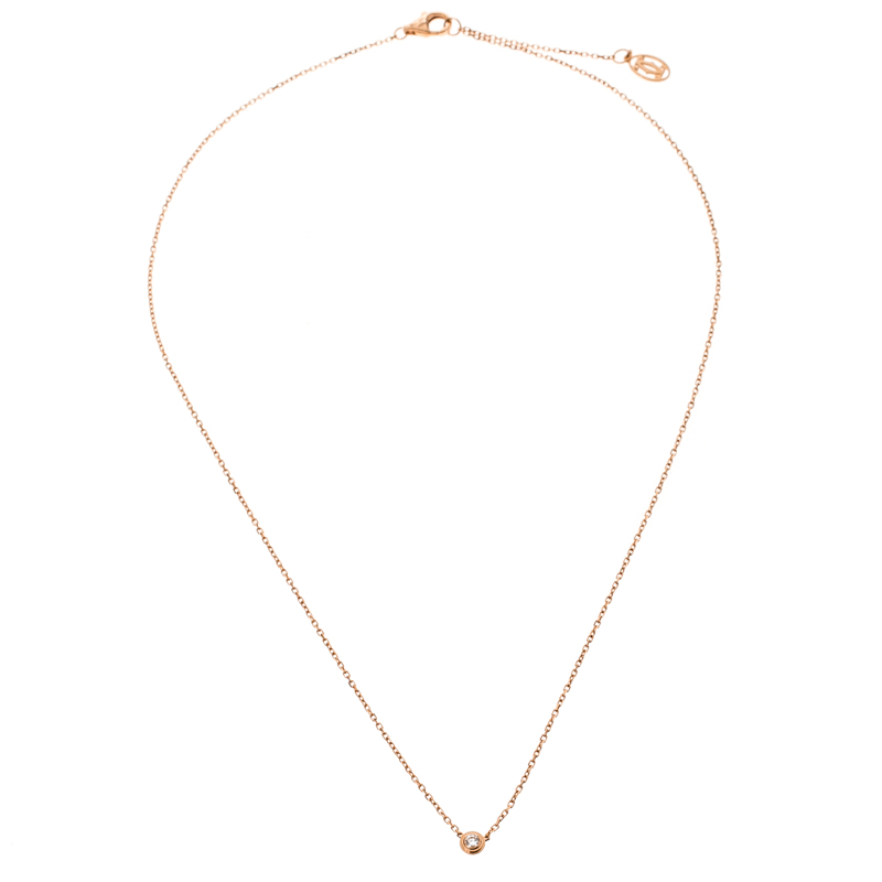 

Cartier Diamants Légers Diamond 18k Rose Gold Pendant Necklace