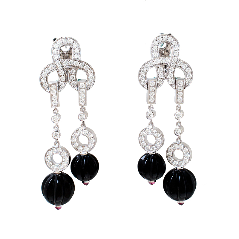 cartier black diamond earrings