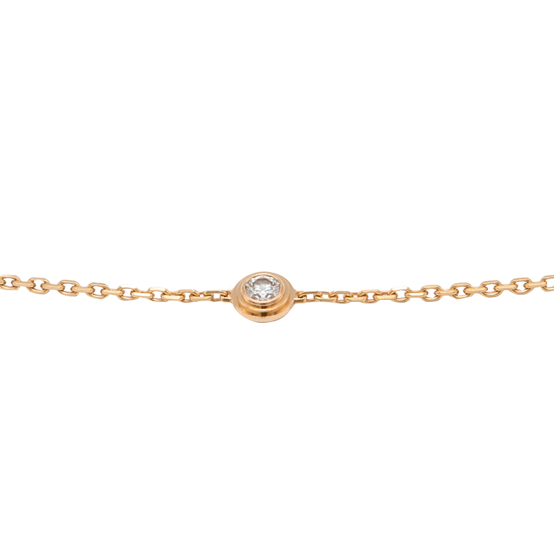 

Cartier 18K Rose Gold Diamond  Diamants Legers Bracelet 18CM