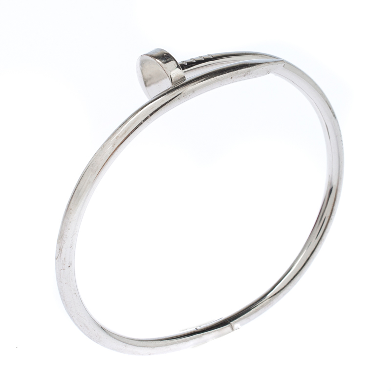 

Cartier Juste Un Clou 18k White Gold Bracelet 18, Silver