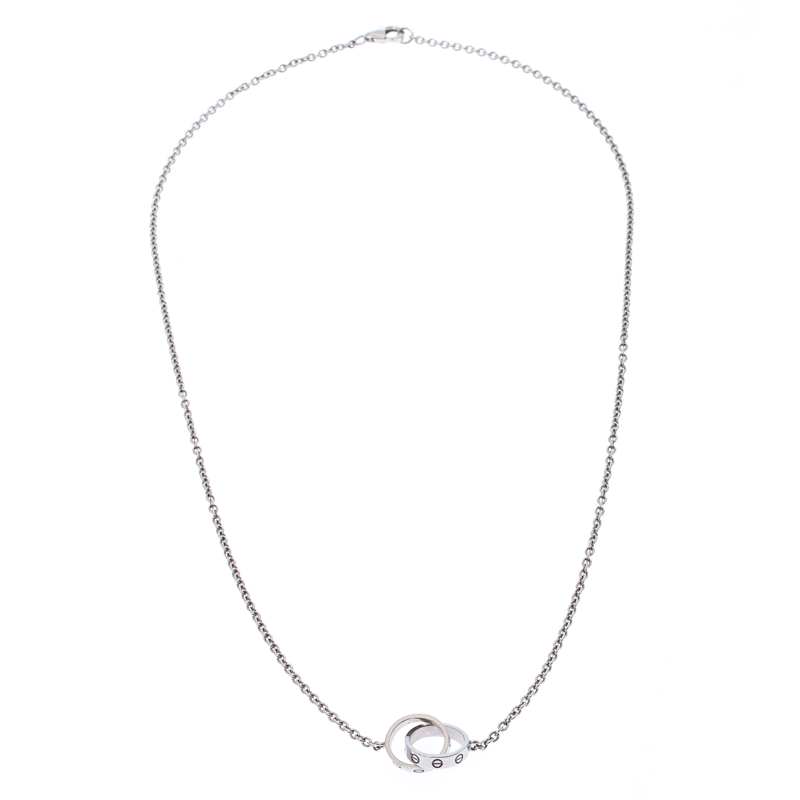 

Cartier Love 2 Hoops 18k White Gold Necklace