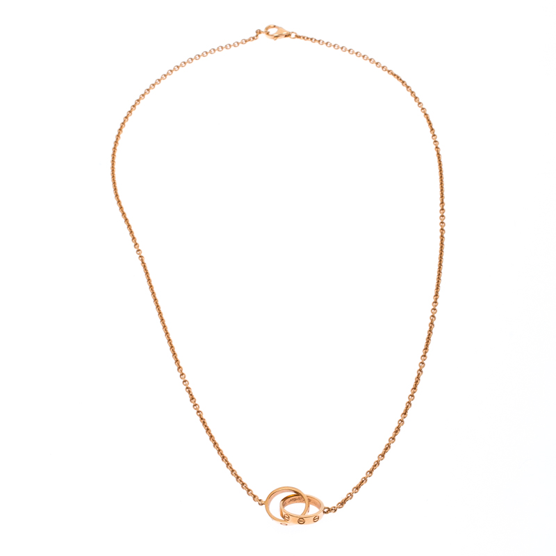 

Cartier Love 2 Hoops 18k Rose Gold Necklace