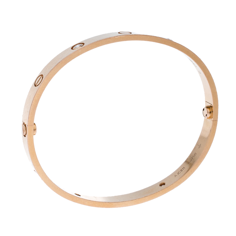 

Cartier Love 4 Diamond 18k Rose Gold Bracelet 19