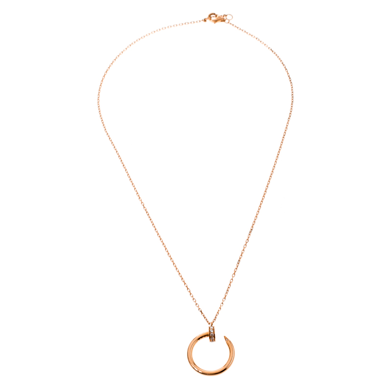 

Cartier Juste Un Clou Diamond 18k Rose Gold Pendant Necklace