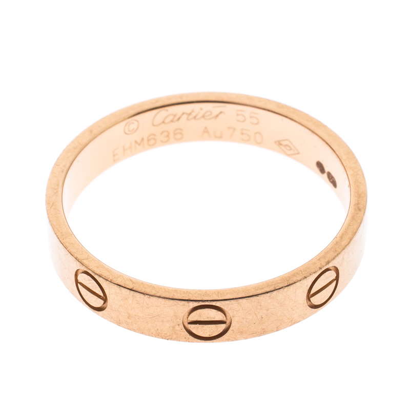 

Cartier Love 18k Rose Gold Mini Band Ring Size