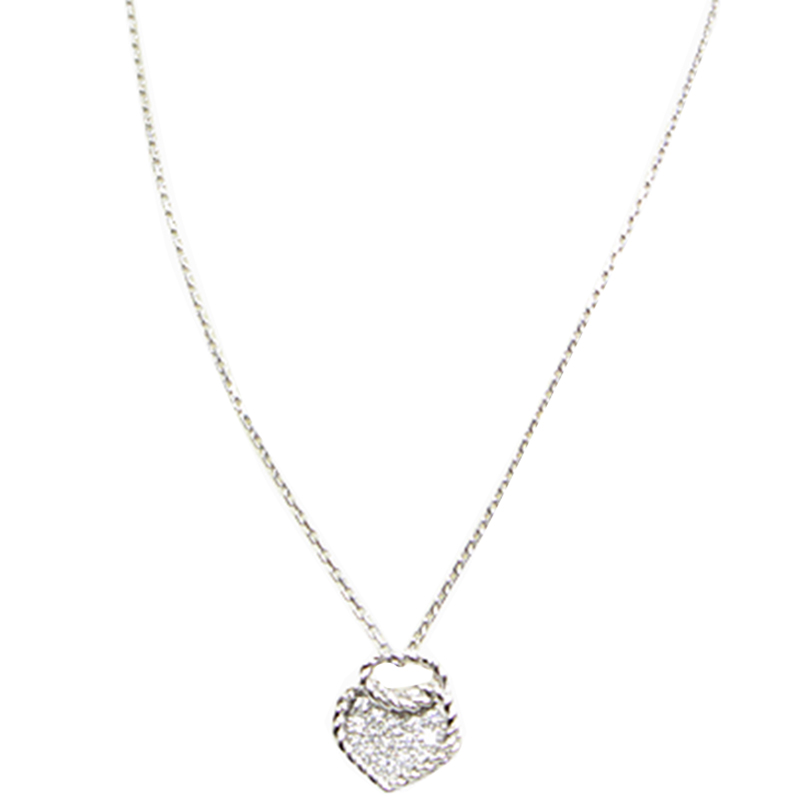 

Cartier Heart Pave Diamond 18K White Gold Pendant Necklace