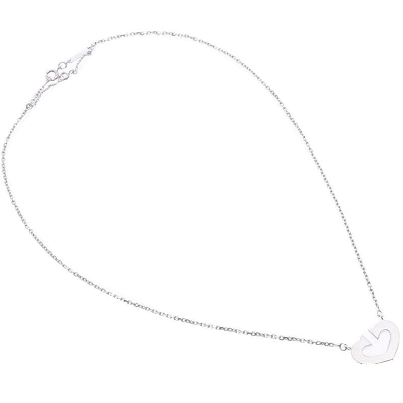 

Cartier C De Cartier 18k White Gold Heart Pendant Necklace