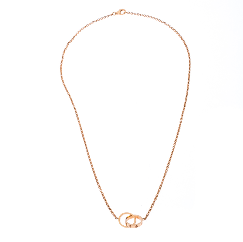 

Cartier Love 2 Hoops 18k Rose Gold Necklace