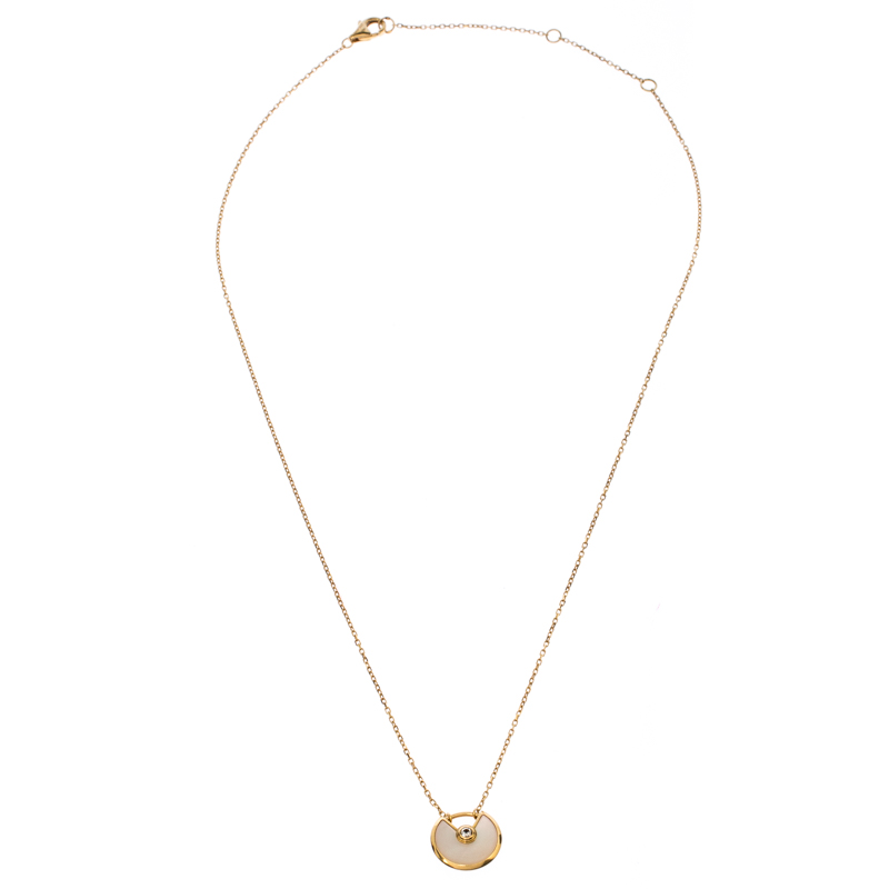 

Cartier Amulette De Cartier Mother of Pearl 18K Yellow Gold  Pendant Necklace