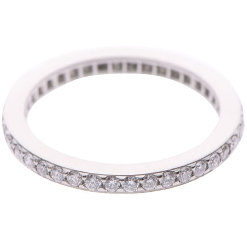 

Cartier 18K White Gold Diamond Eternity Band Ring Size, Silver