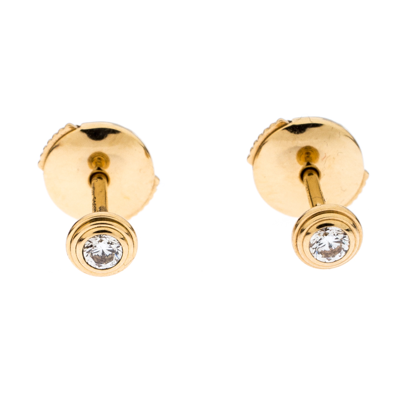 cartier gold earrings with diamonds