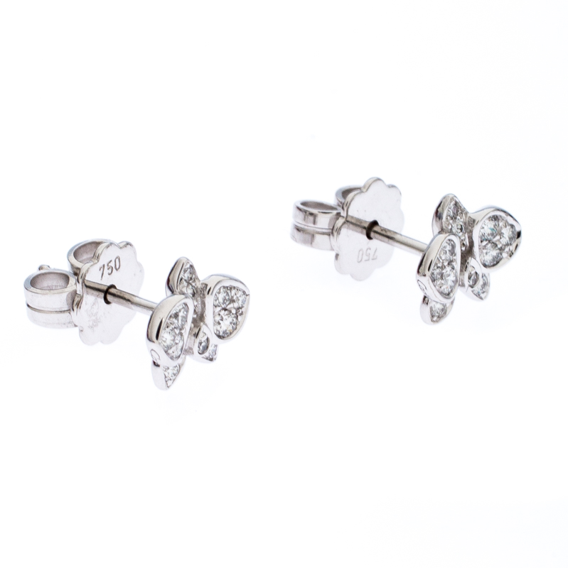 

Cartier Caresse D'Orchidées Par Cartier 18K White Gold Diamonds Earrings