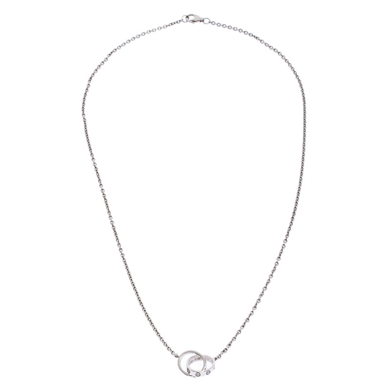 

Cartier Love 2 Hoops 18K White Gold Chain Necklace