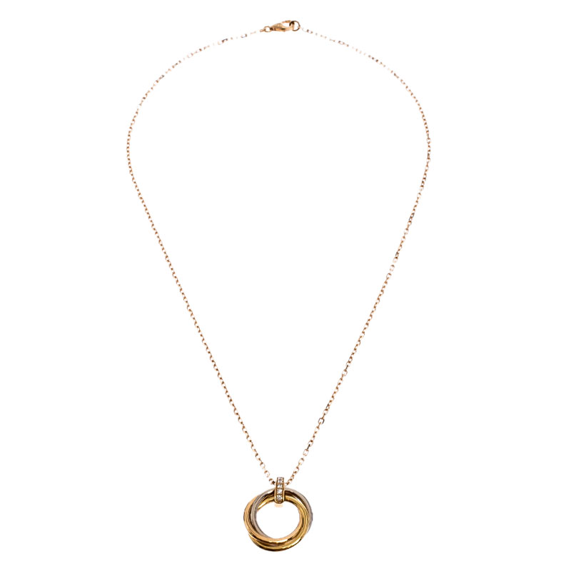 

Cartier Trinity de Cartier Diamond 18k Three Tone Gold Necklace