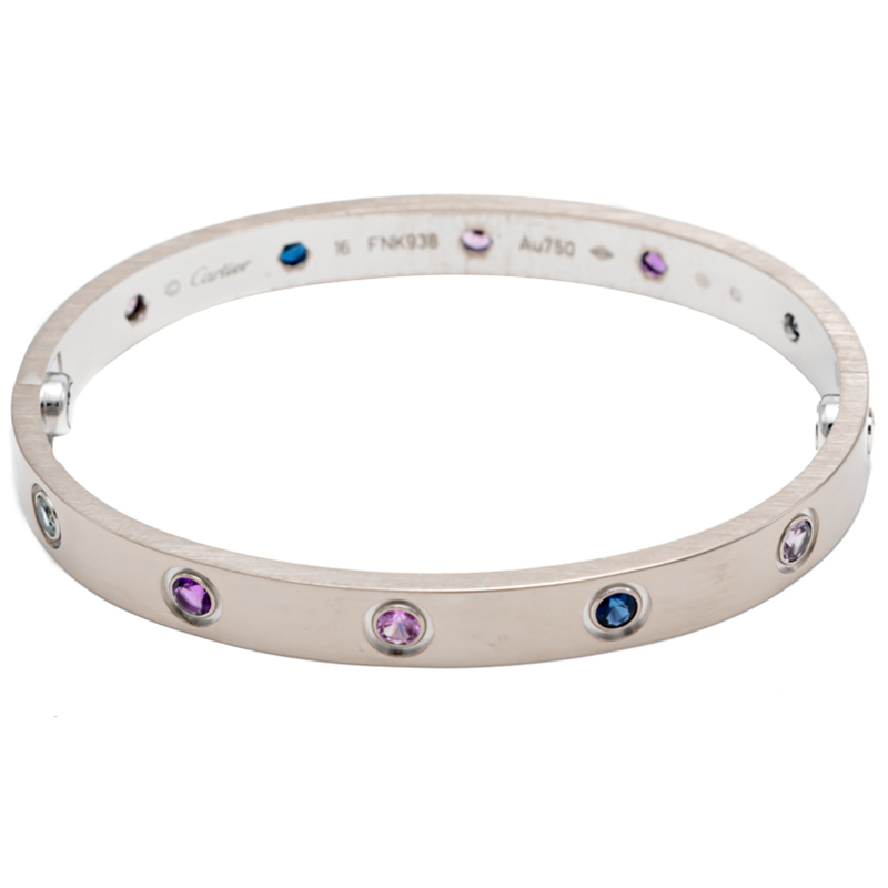 

Cartier Love Multicolored Gemstones 18K White Gold Size