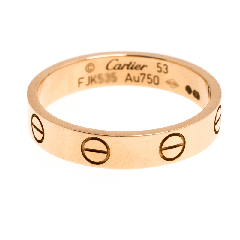 

Cartier Love 18K Rose Gold Mini Band Ring Size