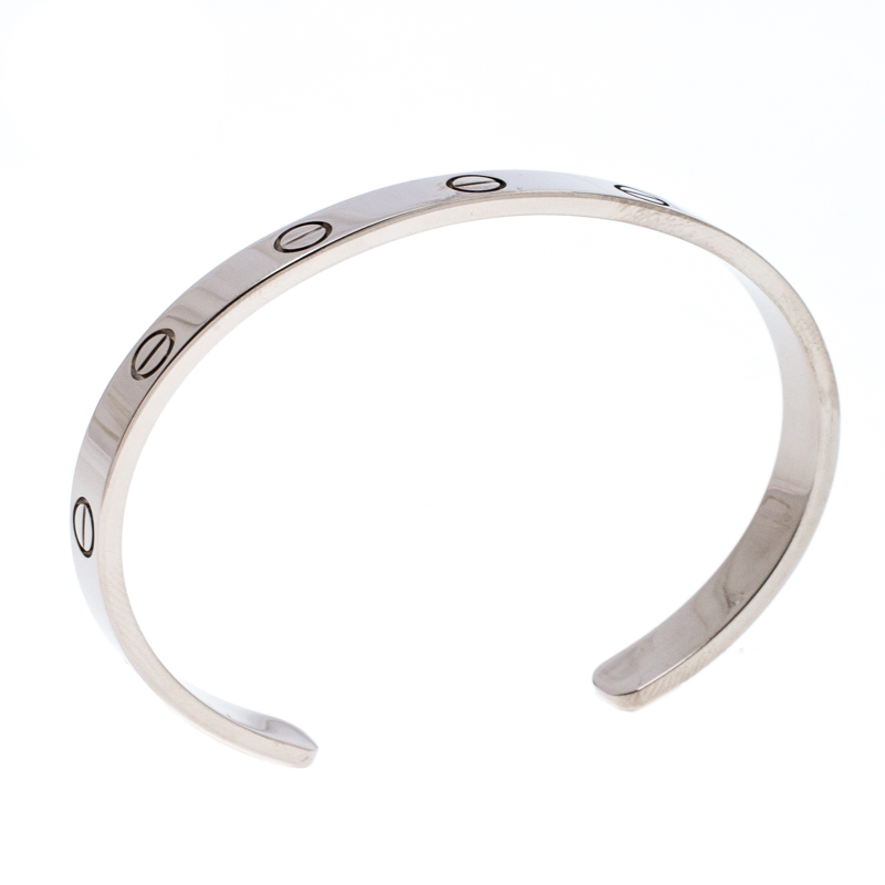 

Cartier Love 18K White Gold Open Cuff Bracelet Size