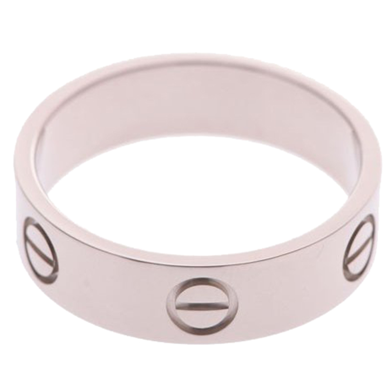 

Cartier Love 18K White Gold Band Ring Size, Silver