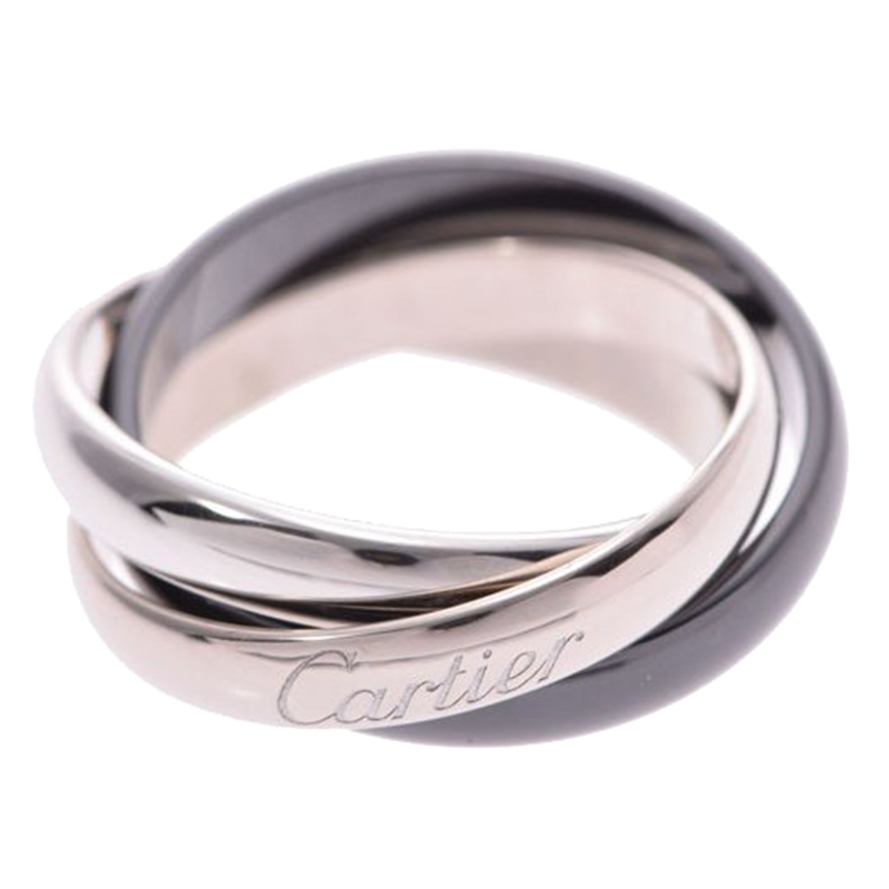 

Cartier Trinity 18K White Gold And Ceramic Ring Size, Multicolor