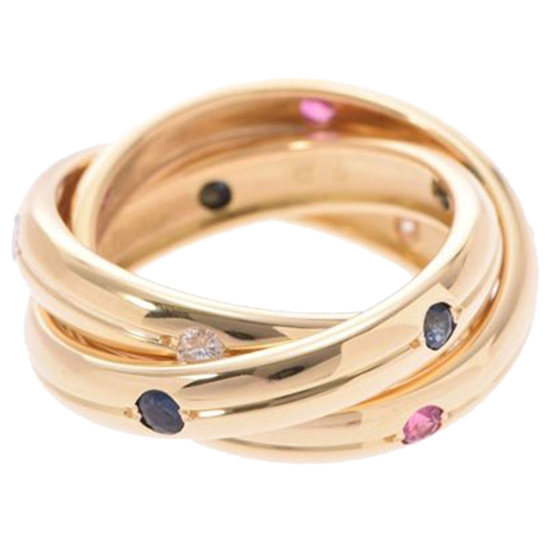 

Cartier Trinity Constellation 18K Yellow Gold Ruby And Sapphire Ring Size