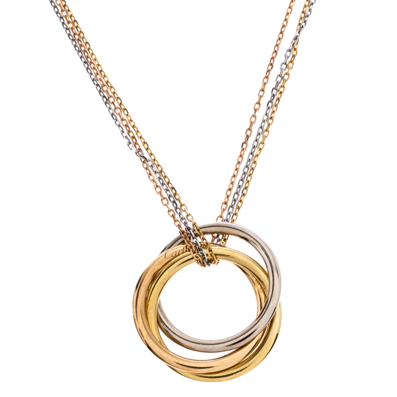 Cartier Trinity de Cartier 18K Three Tone Gold Multi Chain Pendant Necklace