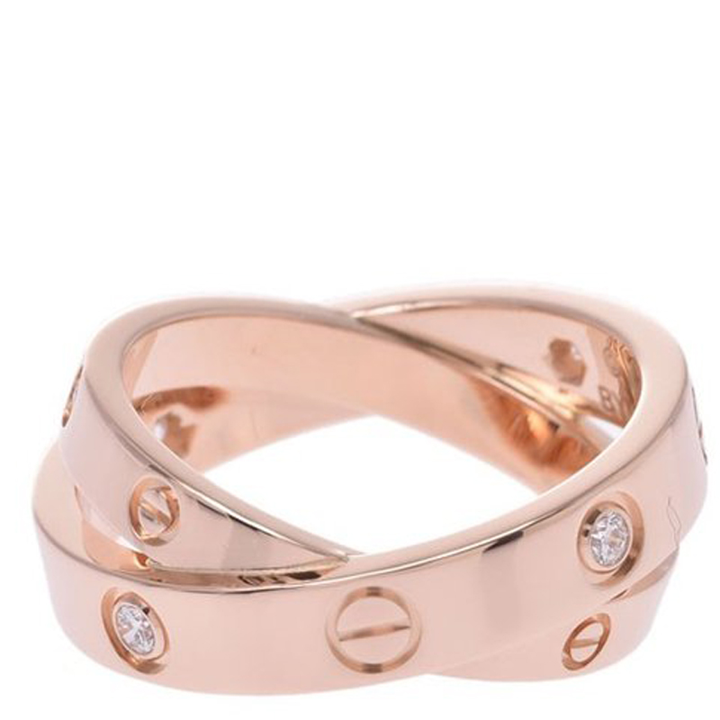 

Cartier Love 6P Diamonds 18K Rose Gold Ring Size