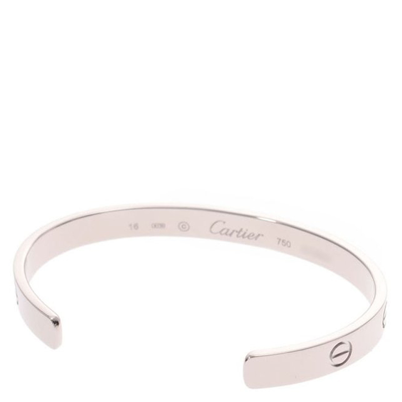 

Cartier Love 18K White Gold Open Bracelet Size