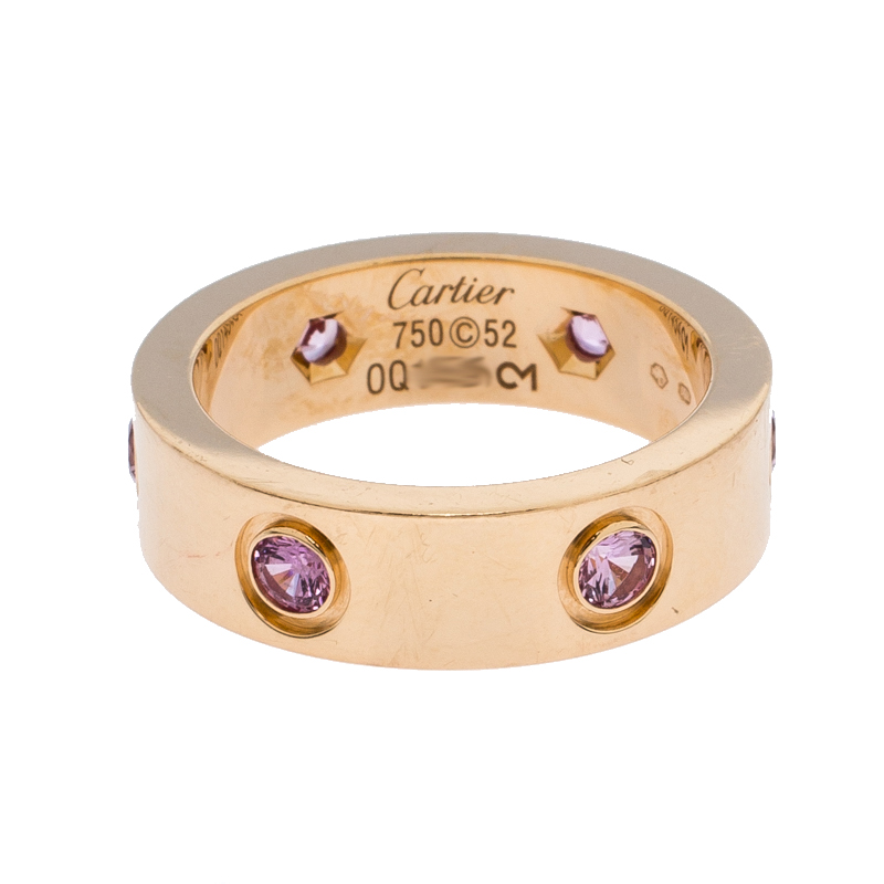 cartier love ring with pink sapphire