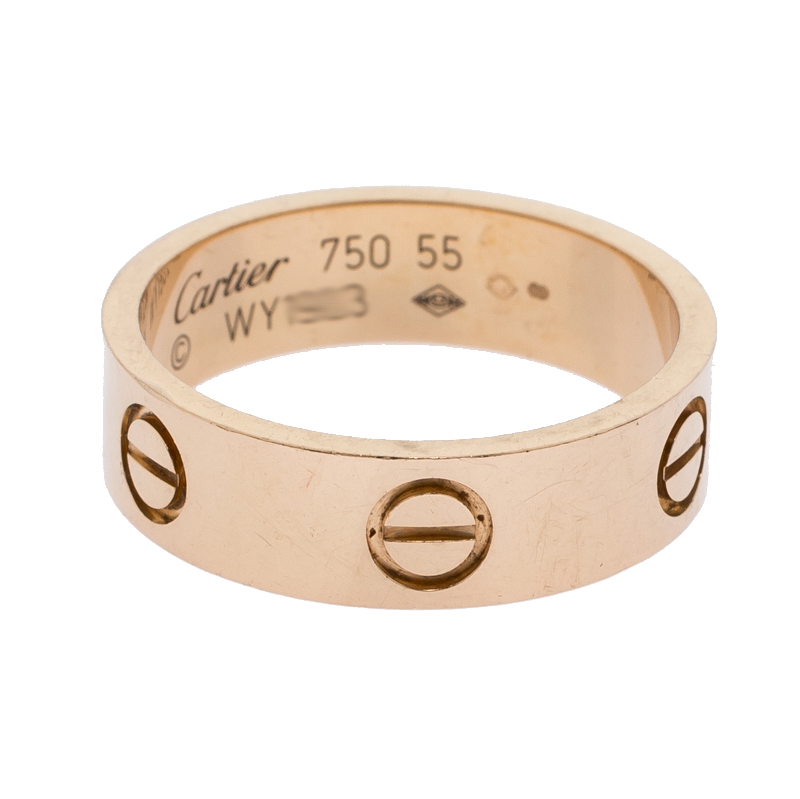 

Cartier Love 18K Rose Gold Band Ring Size