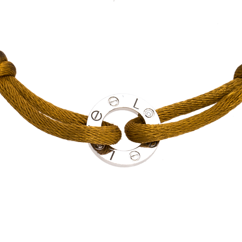 

Cartier Love Charity Diamond 18K White Gold Adjustable Cord Bracelet