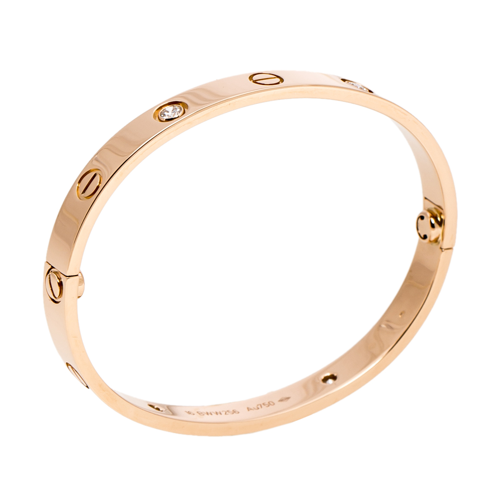 

Cartier Love 4 Diamond 18K Rose Gold Bracelet 16
