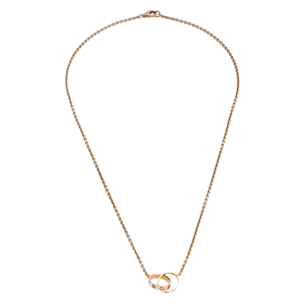 

Cartier Love 2 Hoops 18K Rose Gold Necklace